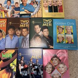 DVDs  TWO AND A HALF MEN , GOLDEN GIRLS, INDEPENDENCE DAY , HOME IMPROVEMENT , 