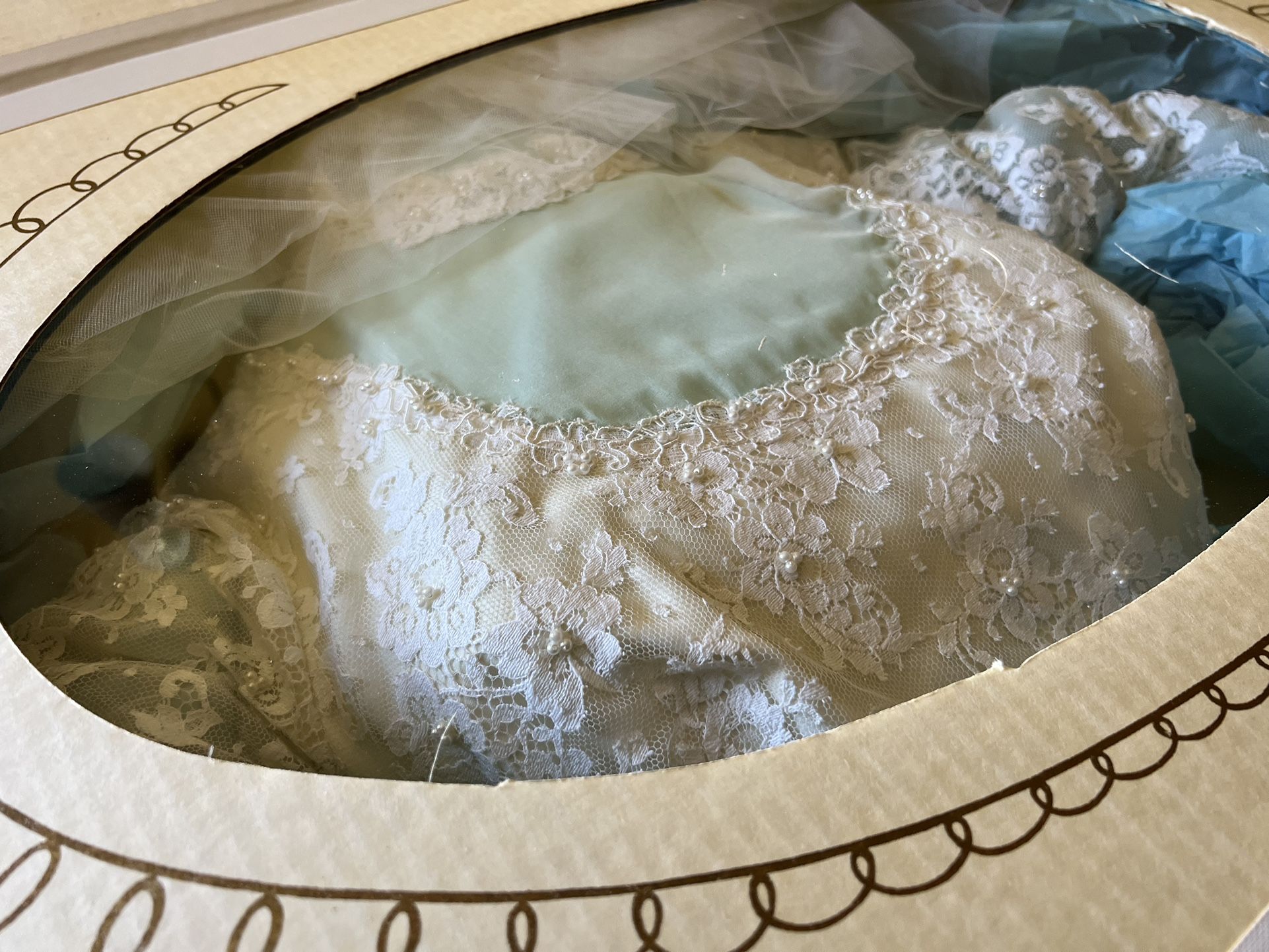 Preserved Vintage Beaded Wedding Dress & Vail