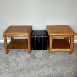 Solid Oak Finished Side Tables