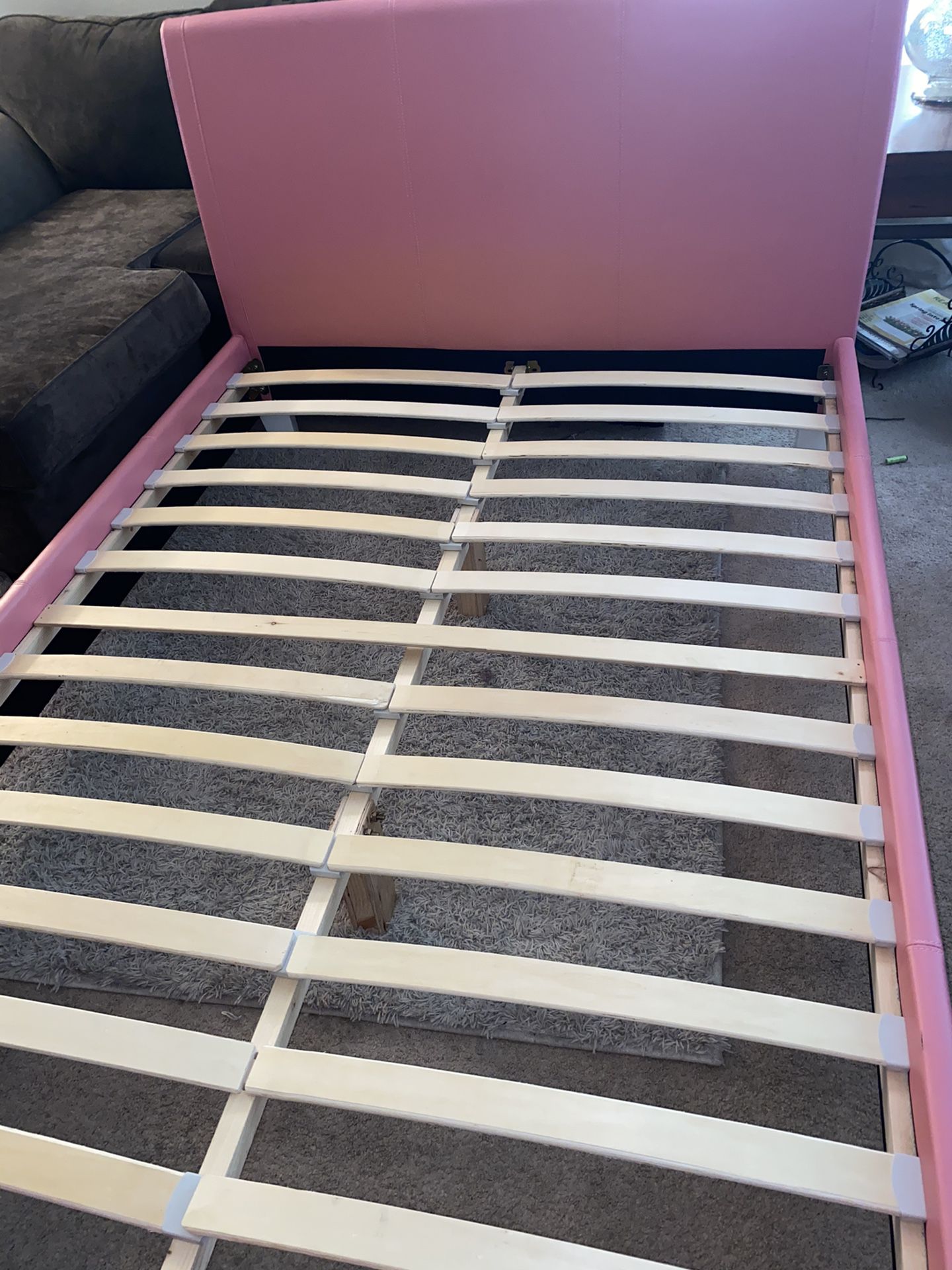 Full Size Platform Leather Bed Frame