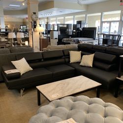 Black Sectional Sofa Set 