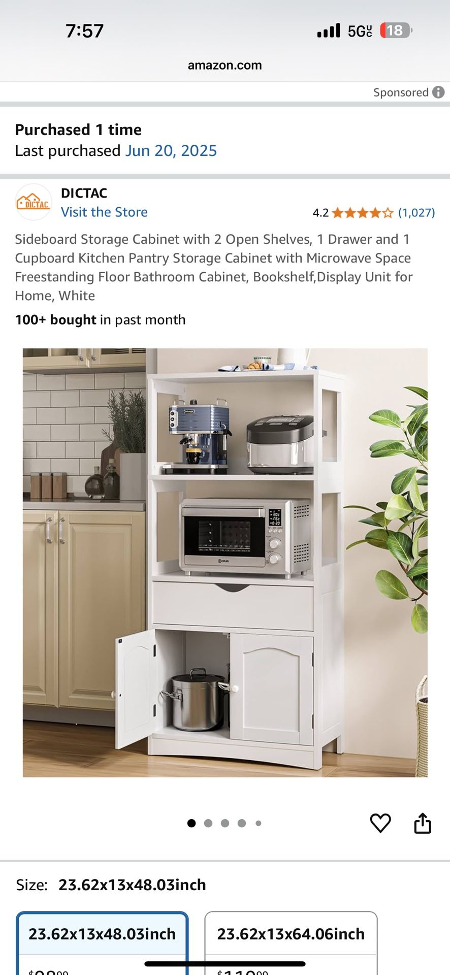 Storage cabinet for kitchen , restroom or living room brand new $90