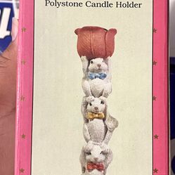 Polystone Bunny Candle Holder 