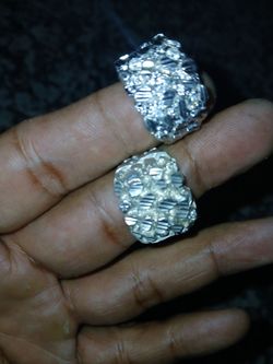 925 diamonds cut nuggets rings