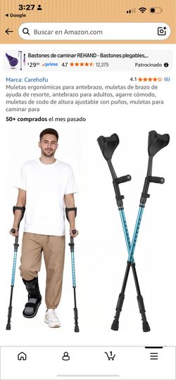Muletas ergonómicas para antebrazo, muletas de brazo de ayuda de resorte, antebrazo para adultos, agarre cómodo, muletas de codo de altura ajustable c