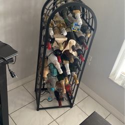 Wine Rack Black Metal - 34 Bottles
