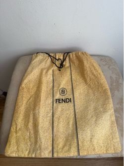 Authentic Vintage Fendi Dust Bag Yellow Stripe