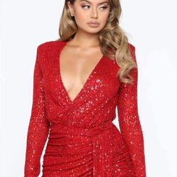 Large Red Sequin Dress