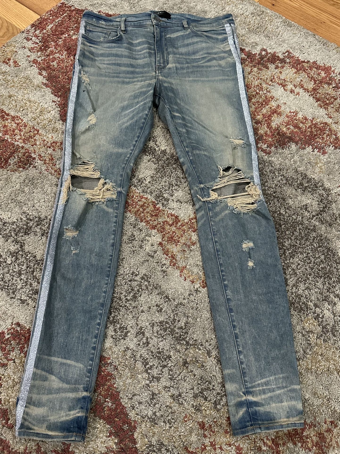 Amiri Jeans Glitter Blue 