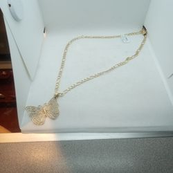14K Butterfly Necklace 