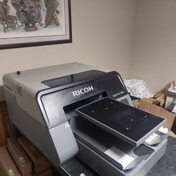 RICOH 1000 DTG MACHINE.  Lap Top with RIP Software and Pre Treatment Sprayer Included 