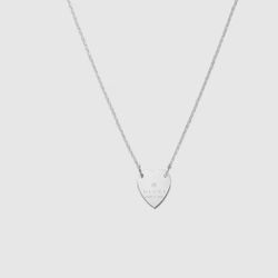 Gucci Trademark Engraved Heart Shaped Necklace and Earrings 