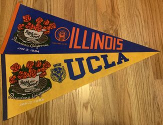 1984 Rose Bowl Pennant Set Of 2.