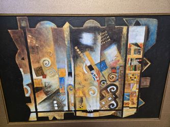 Framed Abstract Oil Painting on Canvas