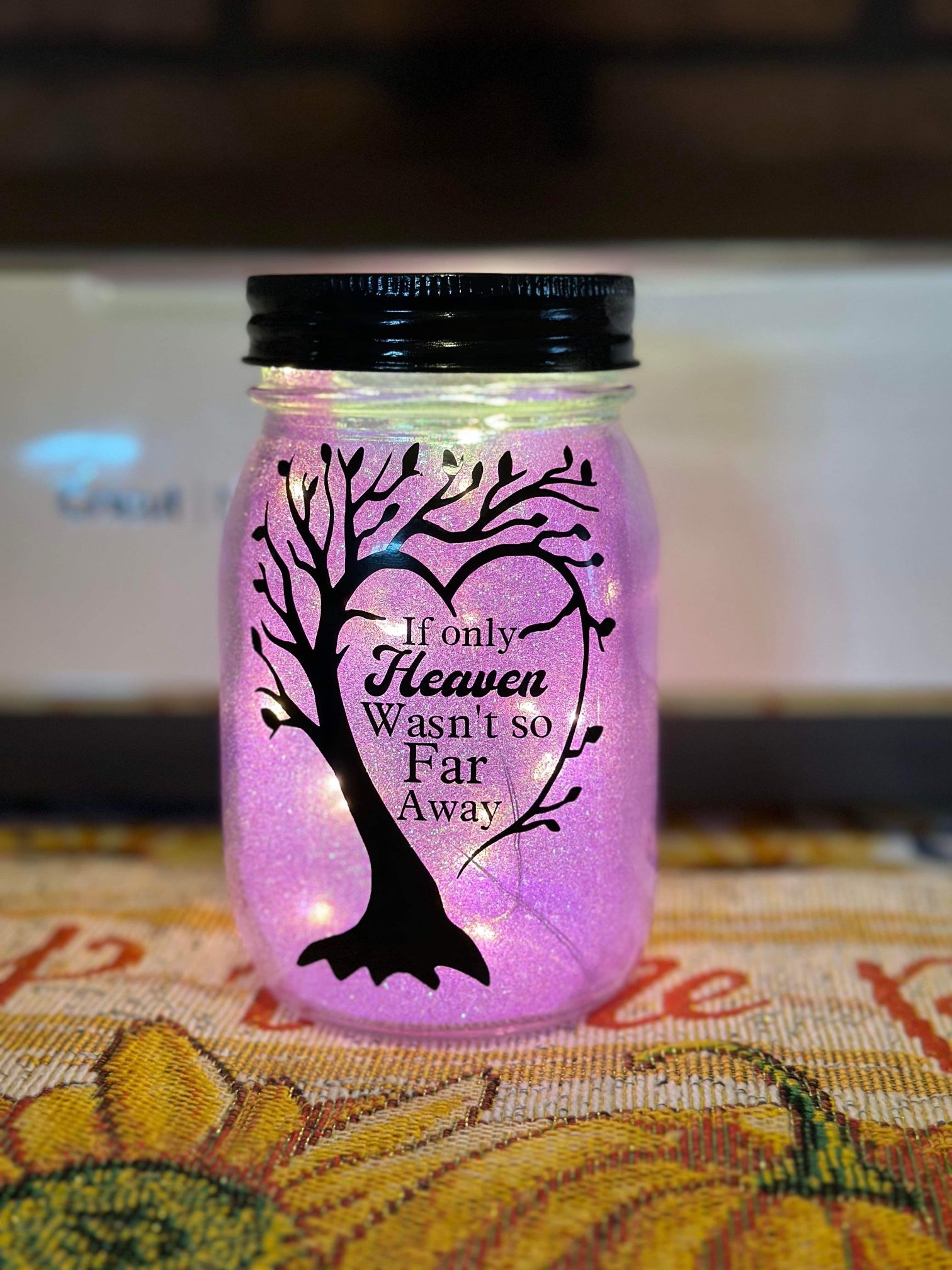 Personalized Memorial Lit Mason Jars