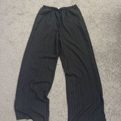 Black Pleated Wide Leg Pants Women’s – Flowy Comfy Lounge Pants 