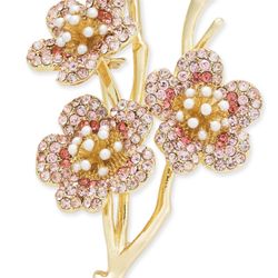 Charter Club: Gold-tone Pave & Imitation Pearl Cherry Blossom Pin
