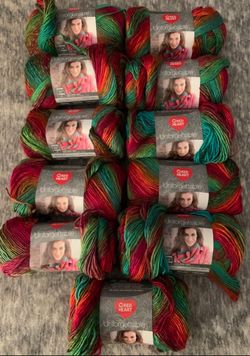 11 Piece Yarn Lot Red Heart Rainforest
