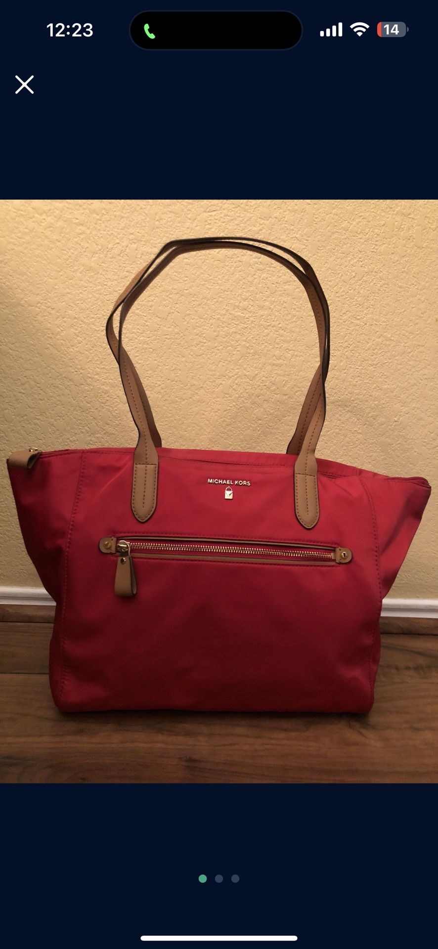 Michael Kors Red Medium Tote Bag