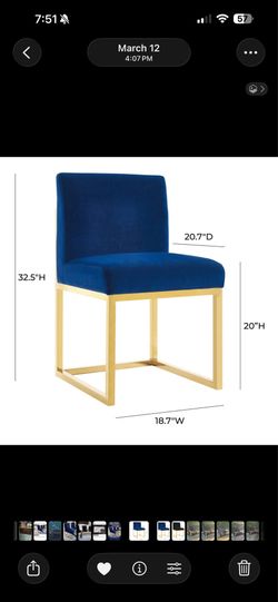 Three Royal Blue Chairs