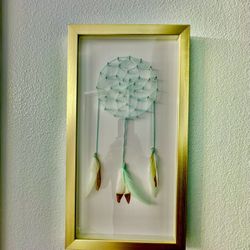 Beautiful Gold Frame W/hand Crafted Dream Catcher