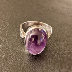 Amethyst And Sterling Silver Ring 