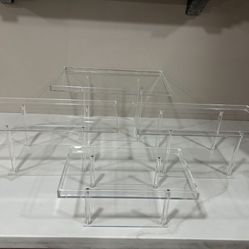 4 Pack Dessert Table Display Set, Clear Acrylic 