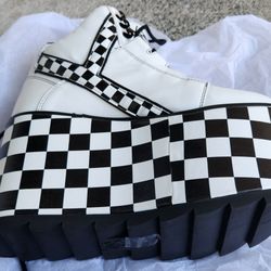 Women's 8 YRU SHOES Qozmo Checkered Platform Sneakers
