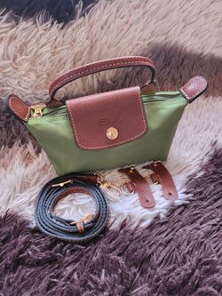 Longchamp mini crossbody bag in olive green nwt