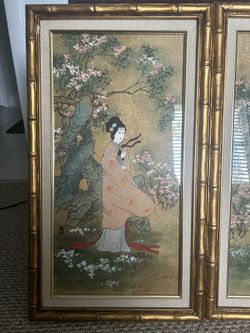 Vintage Oriental Art Piece Set.