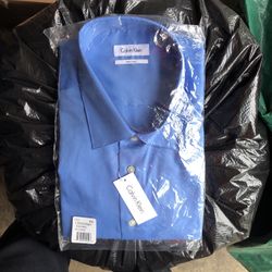 Calvin Klein Dress Shirt Blue Pearl 2X-Large New