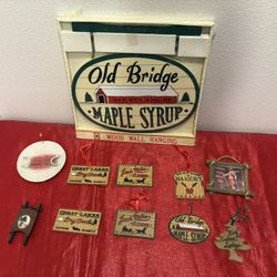 Country Farmhouse Christmas tree ornament and wall decor sign Lot - Holiday Home Decor Simi Valley