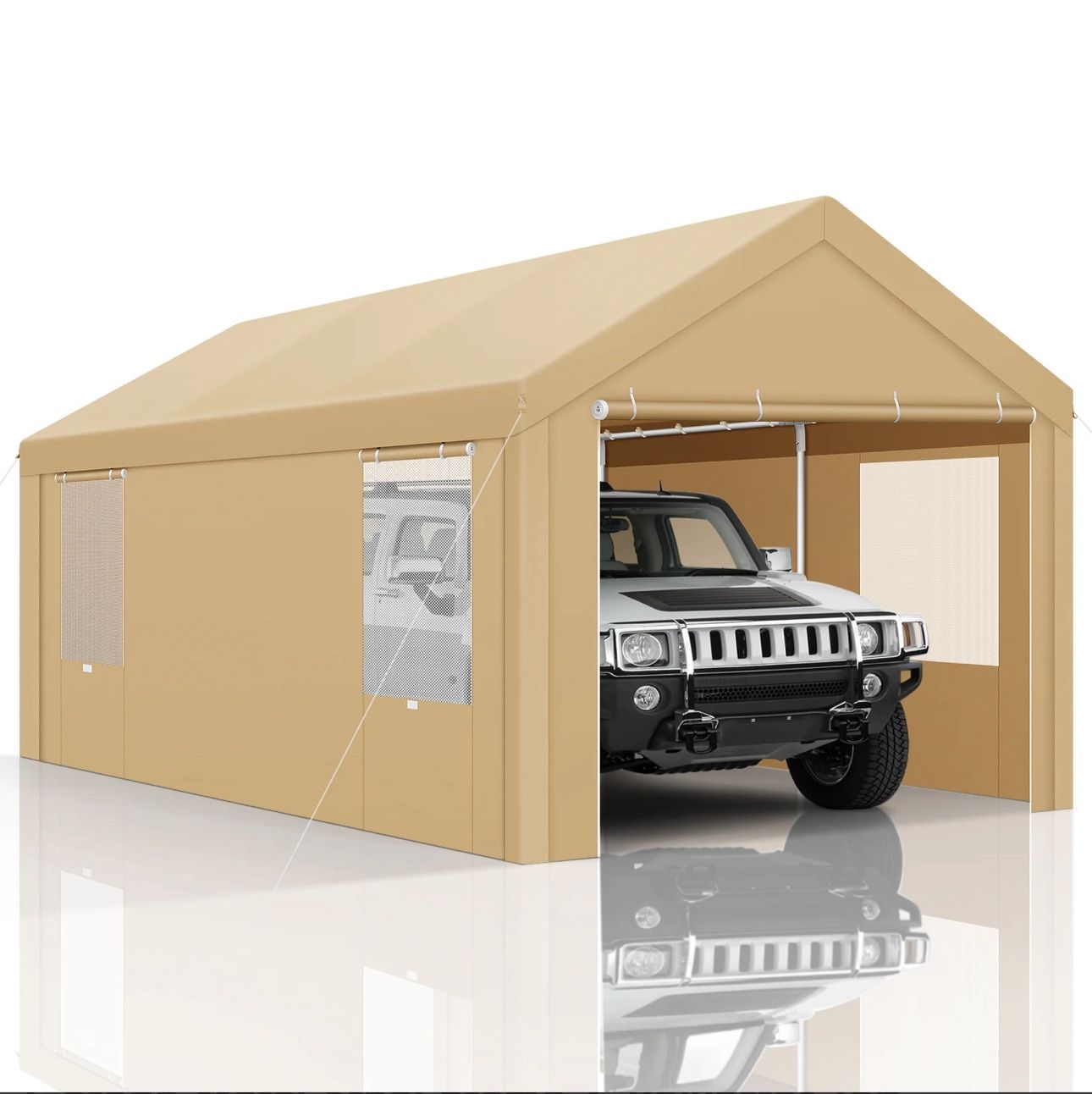 Carport 10”x20” Heavy Duty Canopy , Portable Garage Metal Steel Frame & Polyester