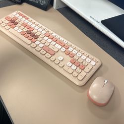Pink/Mauve Keyboard Mouse and Pad 