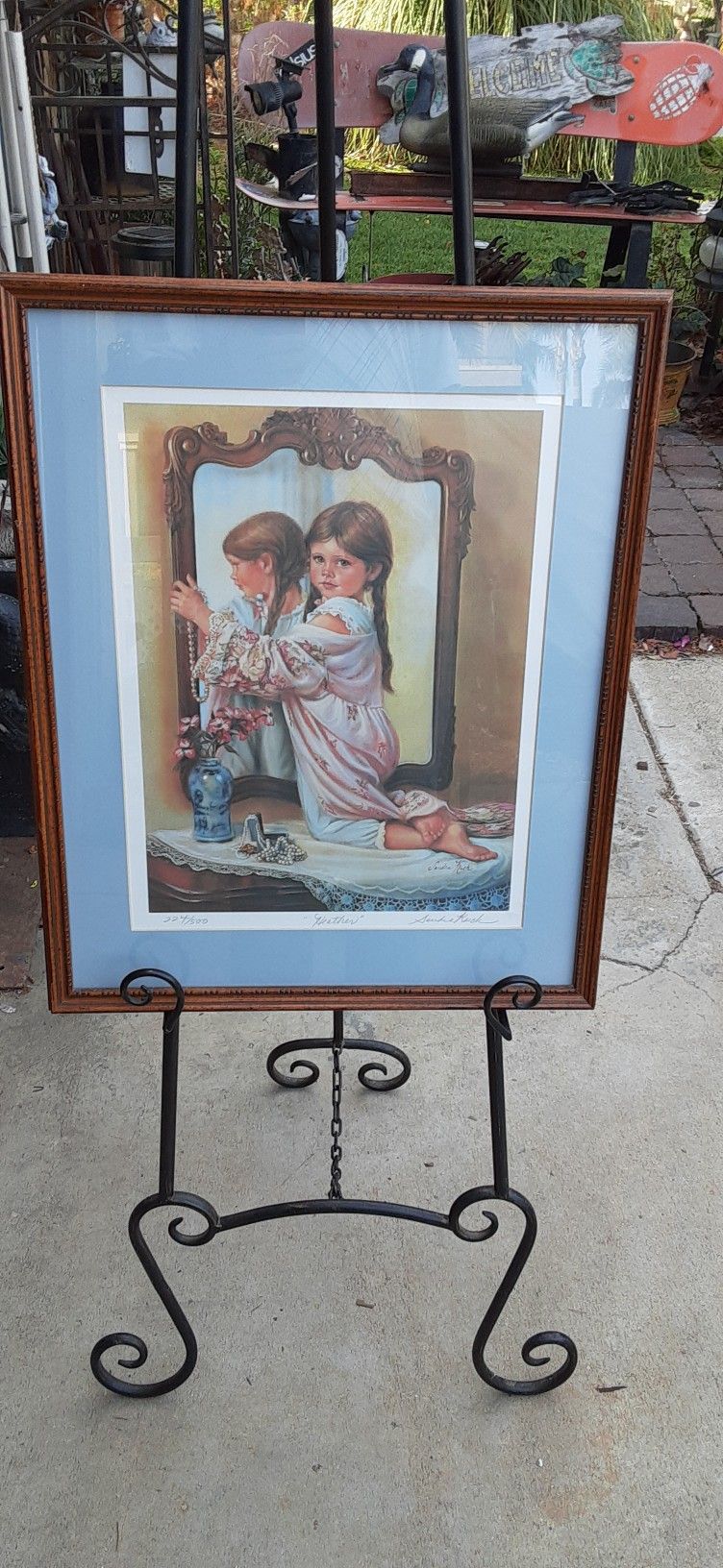Vintage Framed Sandra Kuck Signed Limited Edition Print Heather