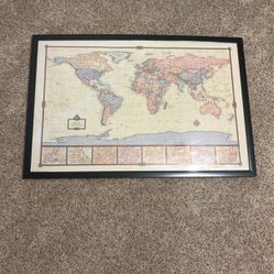 World Map  With Frame 