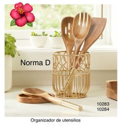 Juego de 4 utensilios de madera , acero inoxidable y organizador nuevos en sus cajas 🌺 princess house 🌺