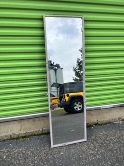 Full Length Floor Mirror - Thin Silver Border
