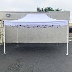 New $155 Heavy-Duty 10x15 FT Outdoor Ez Pop Up Canopy Party Tent Instant Shades w/ Carry Bag (White, Blue)