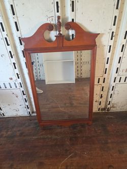 Colonial Style Wood Framed Wall Mirror