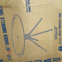 4 Foot Diameter White Powter Coated Steel With Legs New Stock 