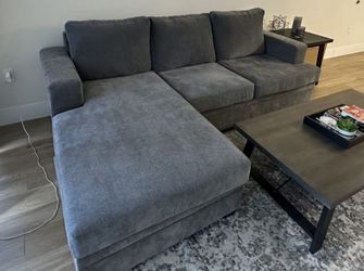 Modern Gray L-Shape Reversible Chaise Sofa (Microfiber)