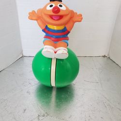 Rare vintage Sesame Street Roly Poly Ernie plastic push along toy by Tyco 1994