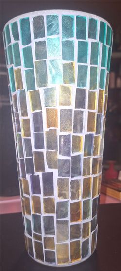 VINTAGE TURQUOISE MOSAIC VASE HOME DECOR
