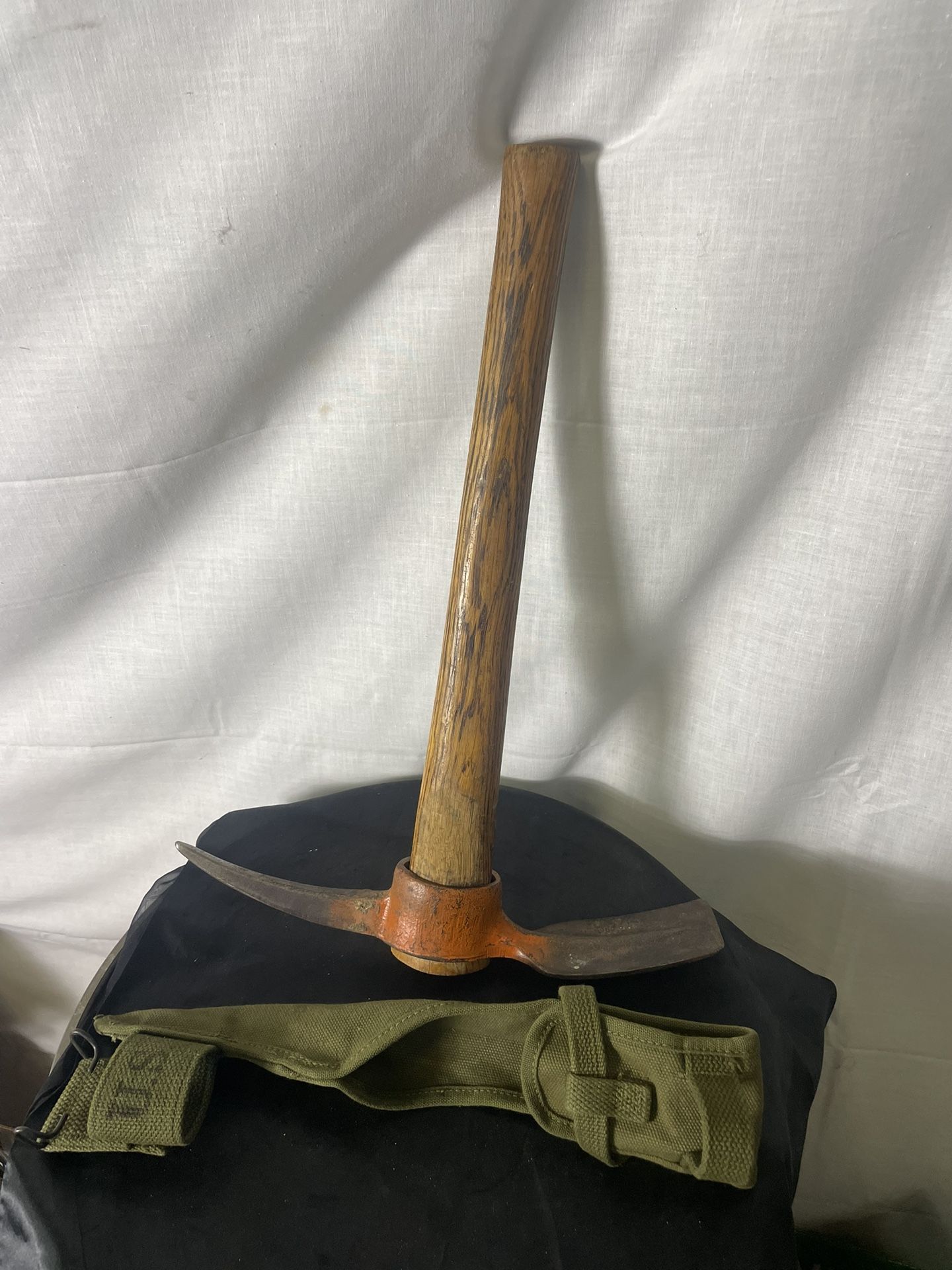 Vintage Diamond Calk 1945 Pick Axe Trenching Tool W/ Belt Carrier Military WW2