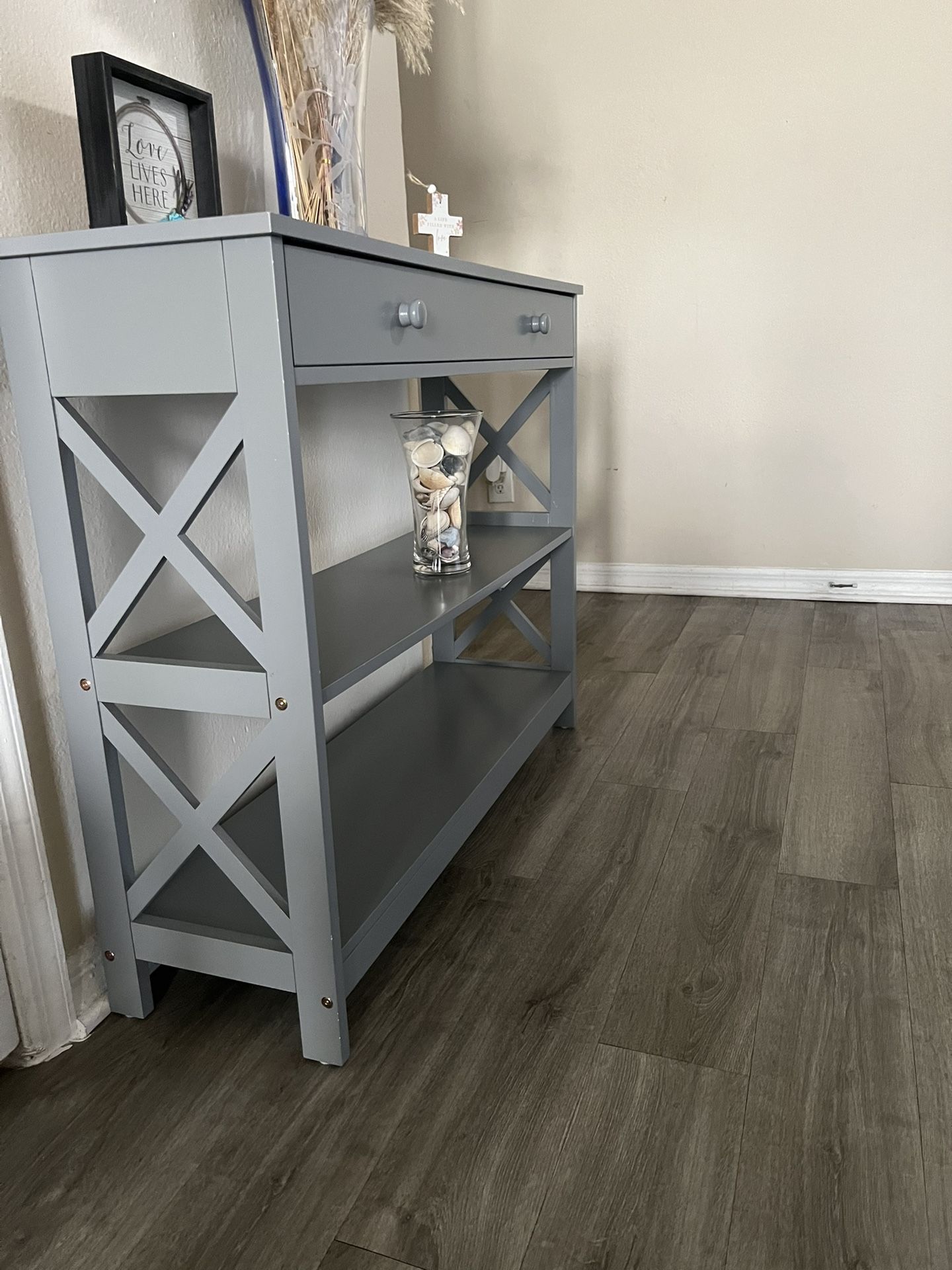 Entry Way Table - Convenience Concepts Oxford 1-Drawer Console Table 39.5" - Sofa Table with Storage Shelf, Transitional Entryway Shelf 