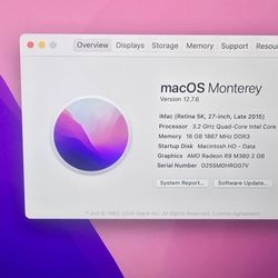 IMac (Retina 5k, 27 inch, Late 2015