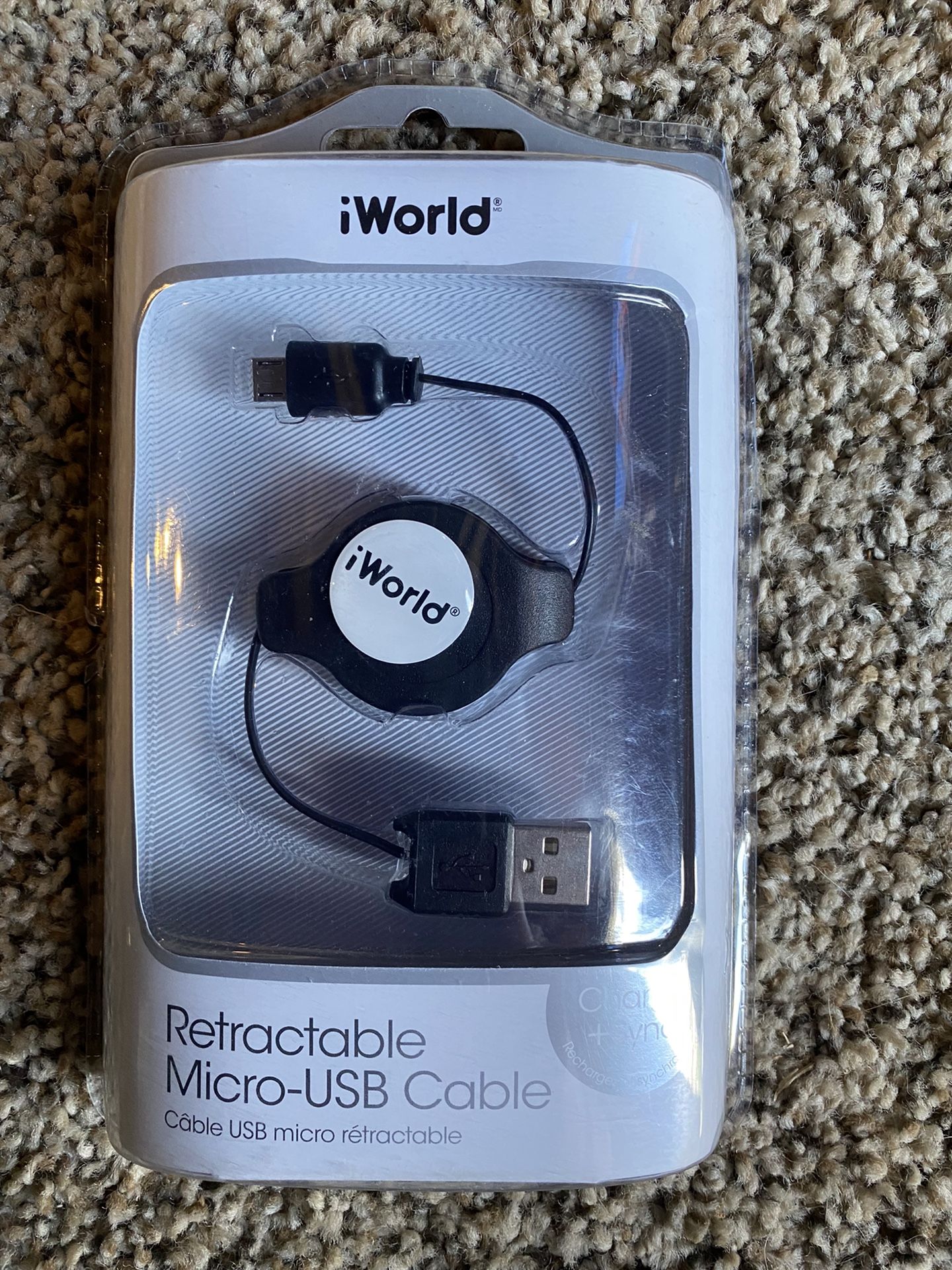 Retractable micro USB cable