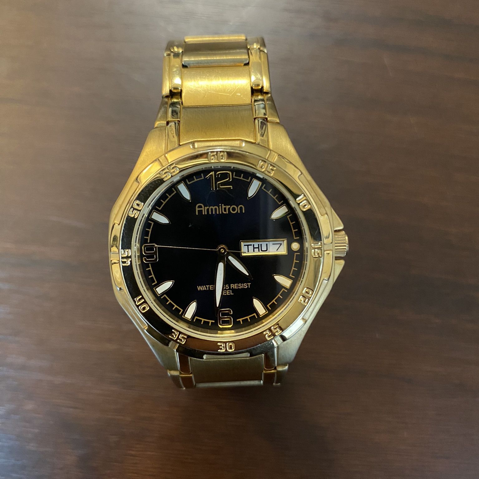 Armitron Men's 20/4309GP Gold Stainless Steel Round Dial Dress Watch (Needs New Batteries)