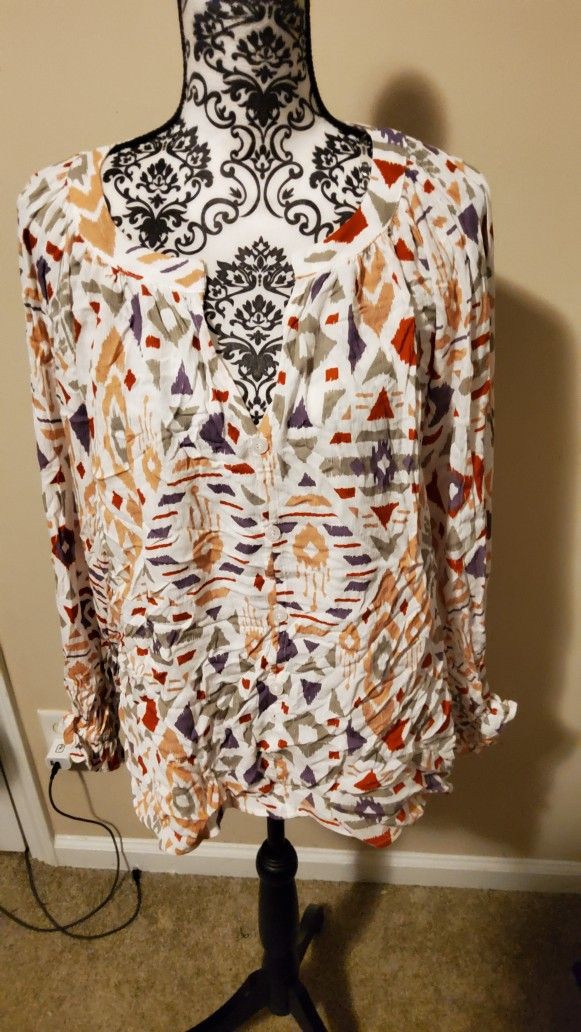 Andree By Unit Abstract Print Top Size 1X